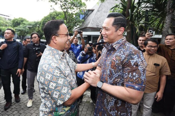 
 Anies dan Tim Kecil Koalisi Perubahan Sambangi AHY di Kantor Demokrat