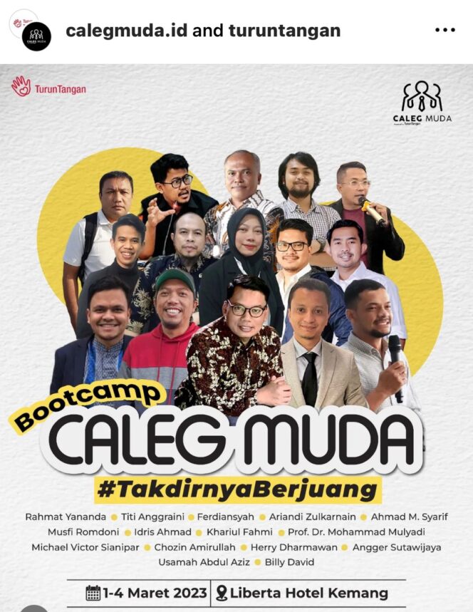 
 Turun Tangan Adakan Pembekalan Caleg Muda