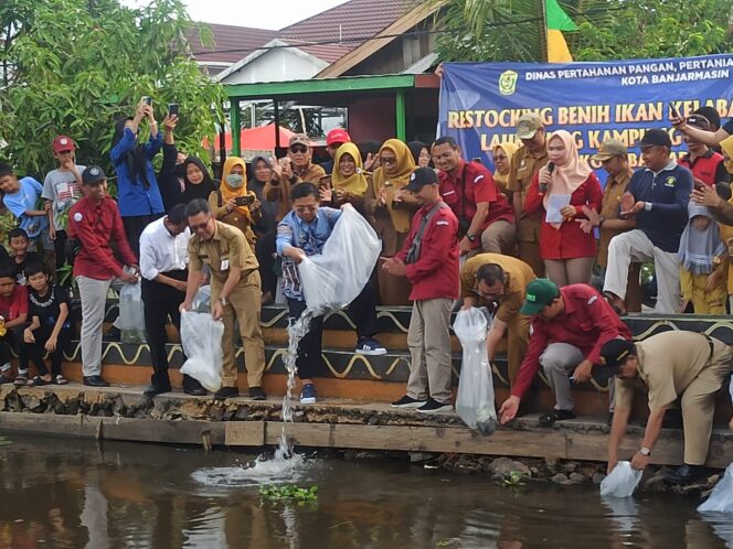 
 Jaga Ekosistem Perairan Umum, Ribuan Bibit Ikan Dilepaskan di Sungai Tatah Belayung