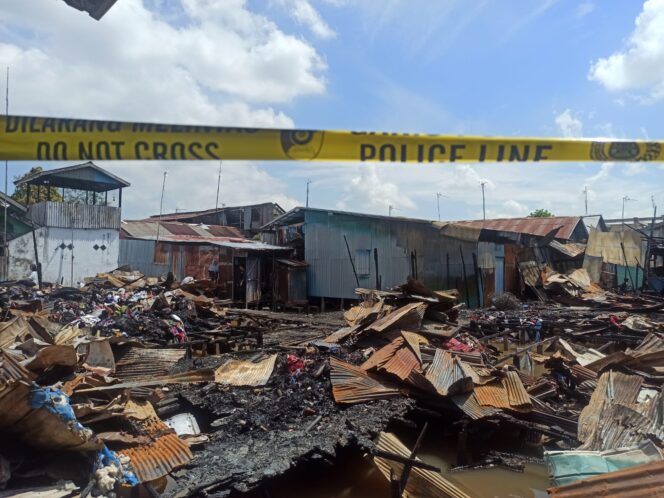 
 Salah satu lokasi kebakaran yang baru terjadi di Jalan Rawasari, Banjarmasin Tengah.