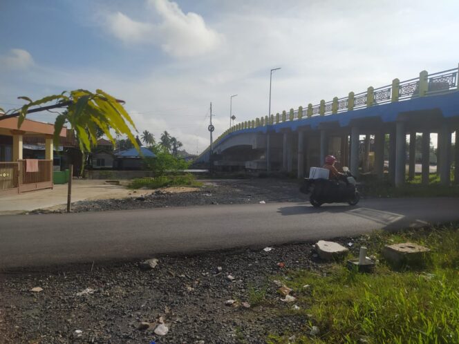 
 Titik bawah Jembatan Patih Masih bakal dibangun taman.