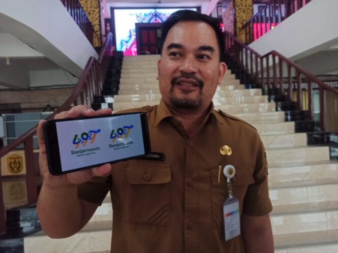 
 Perpaduan Tiga Warna, Logo Harjad Banjarmasin Ke-497 Tahun Mulai Diaplikasikan