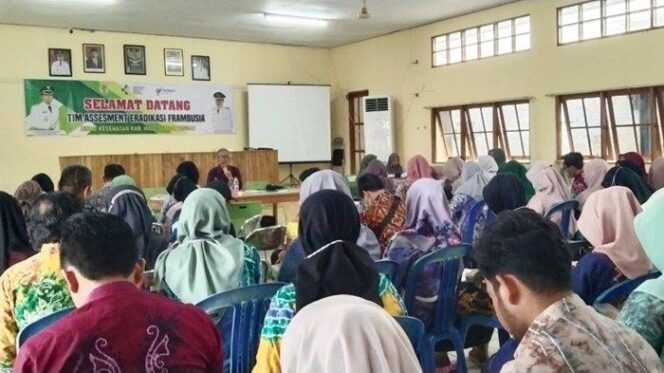 
 Verifikasi Assissment Eradikasi Frambusia Dinkes HST dari Dinkes Provinsi Kalimantan Selatan (Kalsel), Kamis (14/9/2023) lalu.