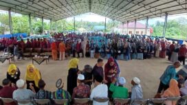 Ratusan alumni Sekolah SMPN 2 HST meramaikan Reuni Akbar, Sabtu (30/12/2023).