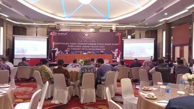 
 Pleno Rekapitulasi Perhitungan Suara Pemilu 2024 Tingkat Kota Banjarmasin Selesai hingga Dini Hari