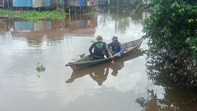 
 Dua Hari Proses Pencarian Buaya di Sungai Pelambuan Belum Berhasil Ditemukan