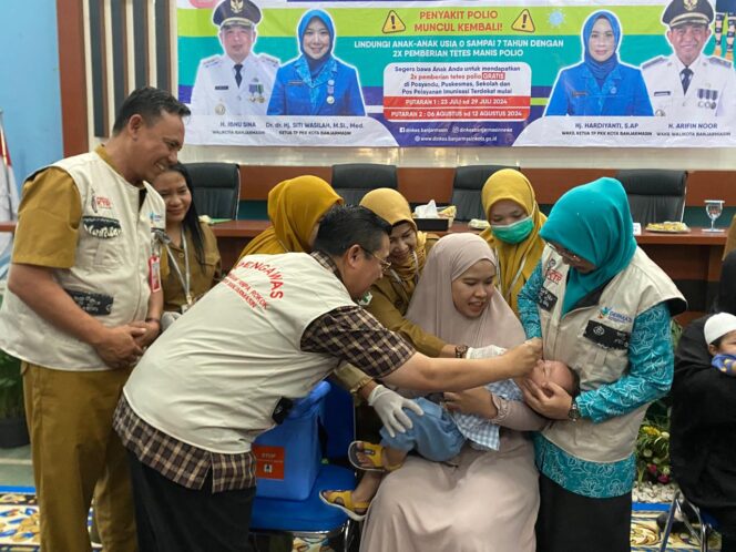 
 Cegah Penyakit Polio Pada Anak, Pemko Banjarmasin Canangkan Pekan Imunisasi Nasional Polio