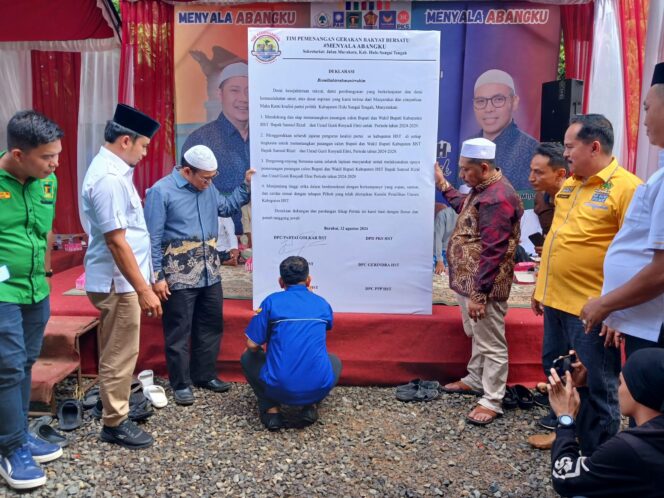 
 Deklarasi Pasangan ‘Menyala Abang Ku’ Menuju Pilkada 2024 di HST, Tajudin: Optimis Menang