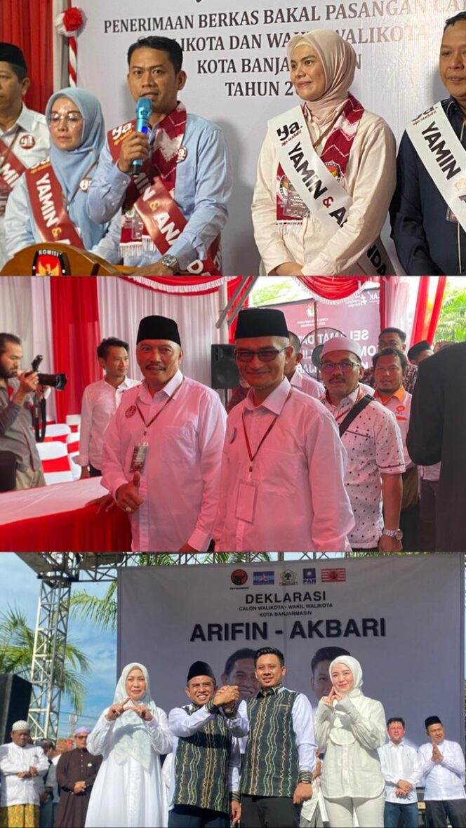 
 Tiga Bapaslon Ditetapkan Siap Bertarung di Pilkada Banjarmasin 2024