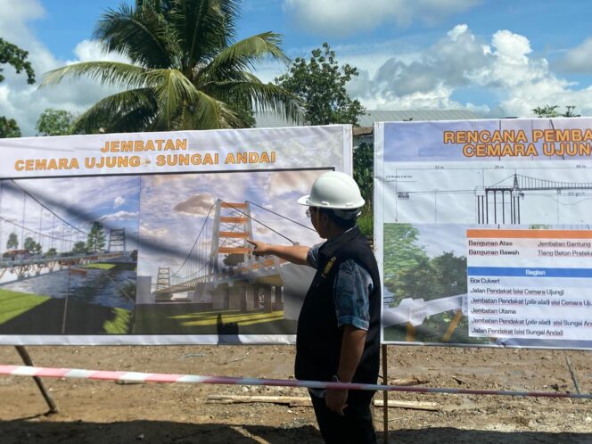 
 Pantau Proses Pembangunan Jembatan Penghubung Cemara Unjung – Sungai Andai, Ibnu Targetkan Pengerjaan Dua Tahun Selesai